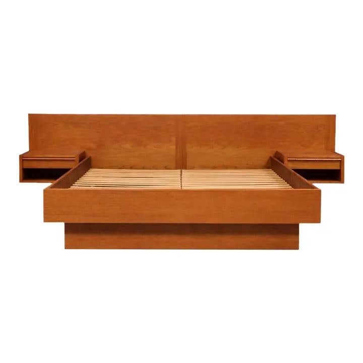 Jesper International Danish Teak Platform Queen Bed With Floating Nightstands (1 of 9)