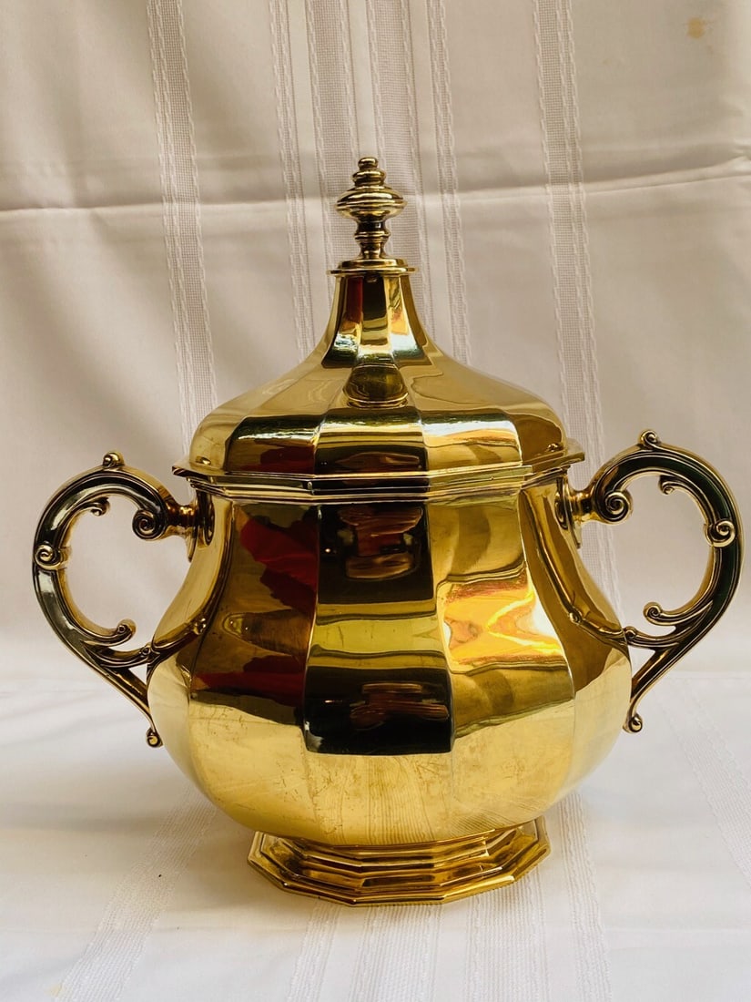 1911 English Sterling Silver Trophy by Thomas Gold Guilt Detail (1 of 10)