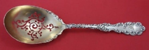 Wallace Waverly Sterling Silver Ice Spoon Goldwashed 8 3/4" (1 of 1)