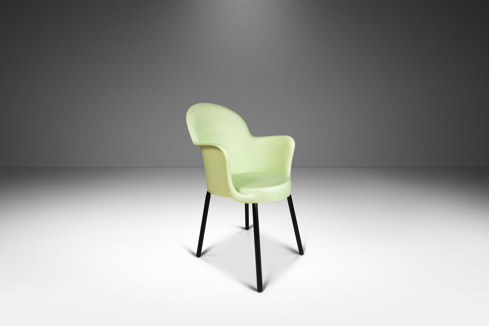 Marcello Ziliani Gogo Stackable Accent Chair Sintesi Italy 1980s Lime Green: Marcello Ziliani Gogo Stackable Accent Chair Sintesi Italy 1980s Lime Green Elevate your space with the striking Italian Modern Stackable Accent "Gogo" Chair, designed by Marcello Ziliani for Sintesi