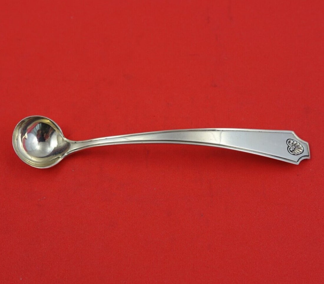 Whiting Newport Sterling Silver Custom Made Mustard Ladle 4.5": Whiting Newport Sterling Silver Custom Made Mustard Ladle 4.5" Presenting a Newport by Whiting custom-made mustard ladle, crafted from high-quality sterling silver. This exquisite serving piece measur