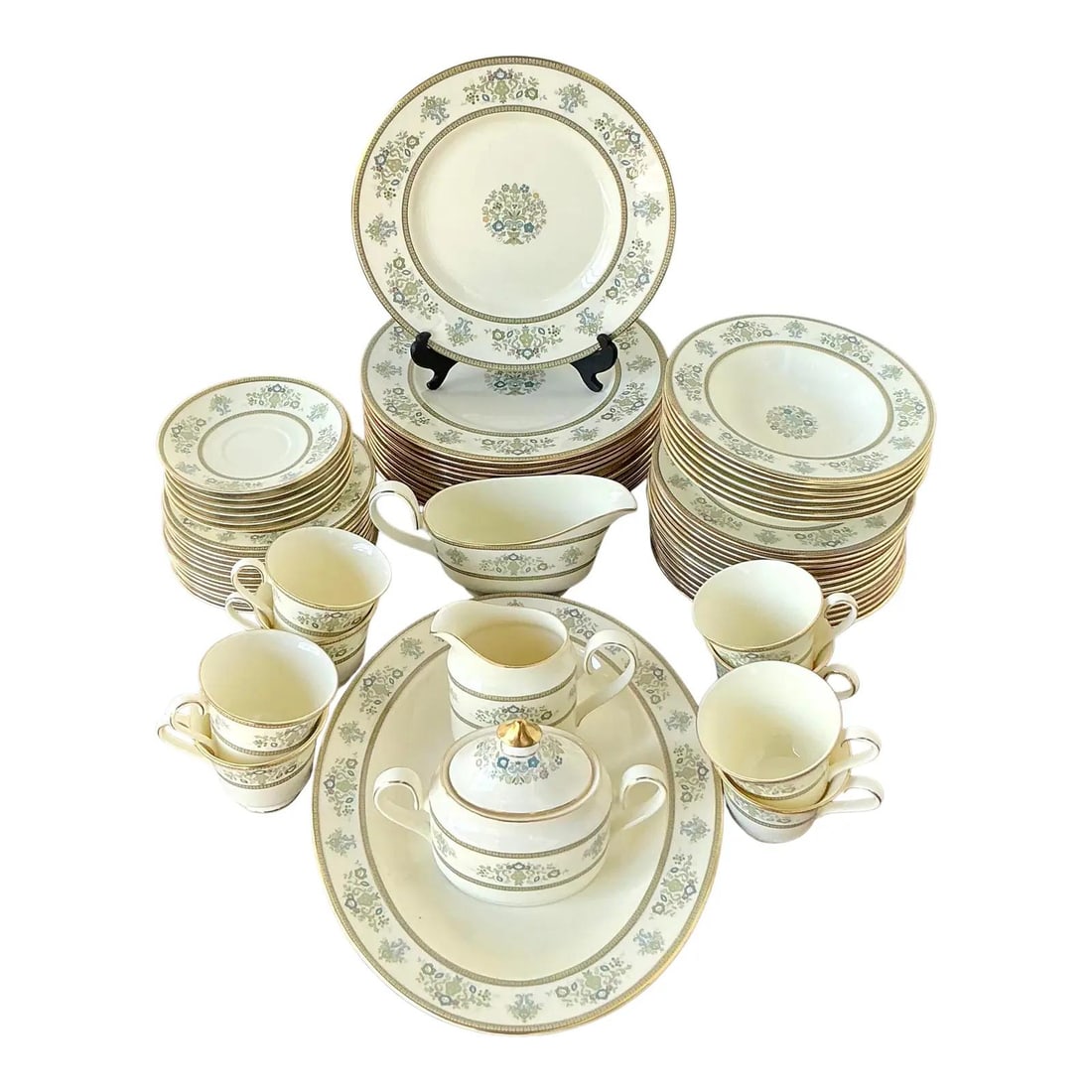 63-Piece Minton Henley Bone China Dinnerware Set with Gold Trim (1 of 10)