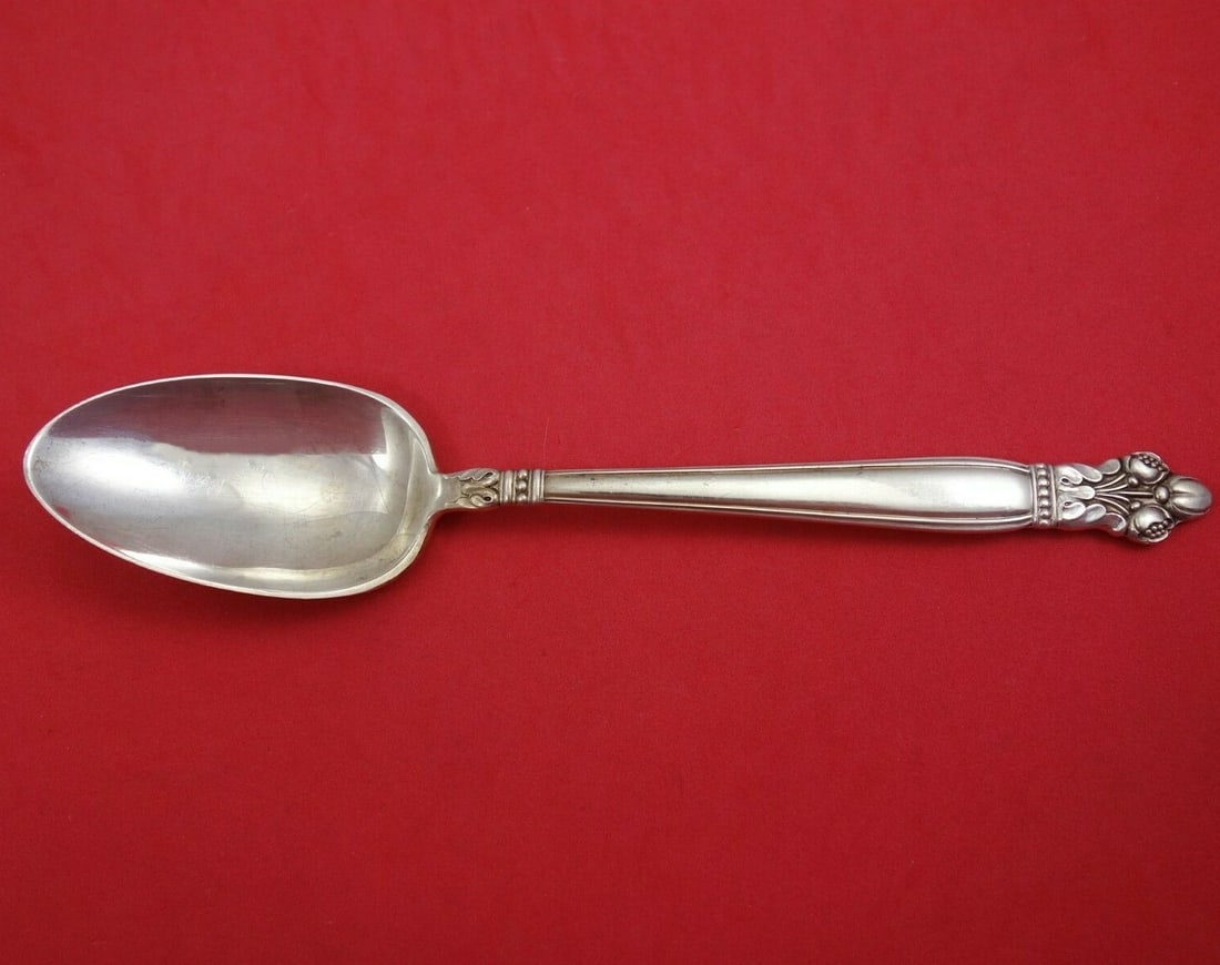 Lunt Silver Poppy Sterling Silver Serving Spoon 8.5 Vintage (1 of 2)