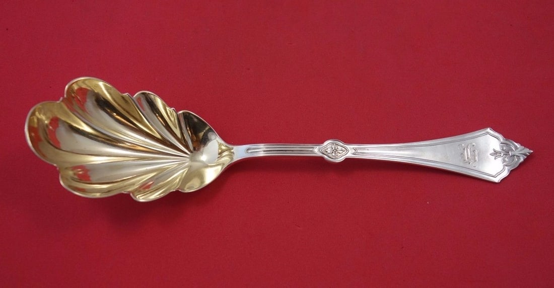 Koehler & Ritter Marin Rosette Sterling Silver Berry Spoon Gold Wash (1 of 1)