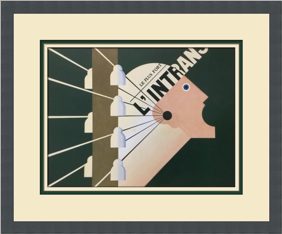 A.M. Cassandre Le Plus Fort L'Intransigeant Art Deco Print Framed 13 x 17 (1 of 2)