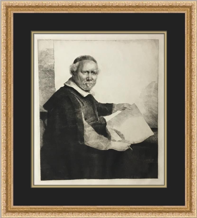 Amand Durand Etching Portrait of Lievan Van Coopenal Custom Framed Art (1 of 2)