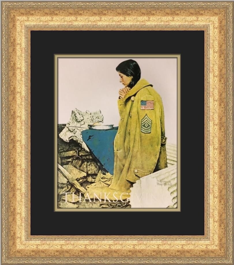 Norman Rockwell Thanksgiving Custom Framed Print 1979 Portrait Art (1 of 2)