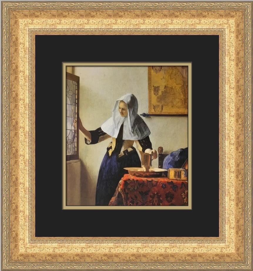 Johannes Vermeer Young Woman with Water Jug Custom Framed Print 19x17 (1 of 2)