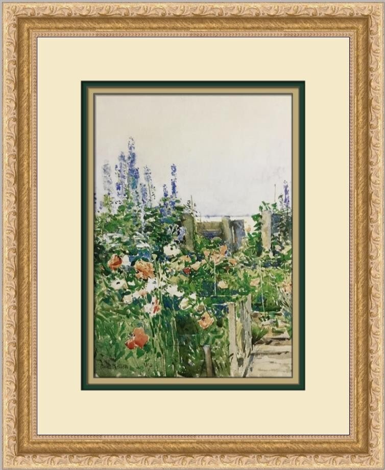 Childe Hassam Home of the Hummingbird Custom Framed Print 16x13 (1 of 2)