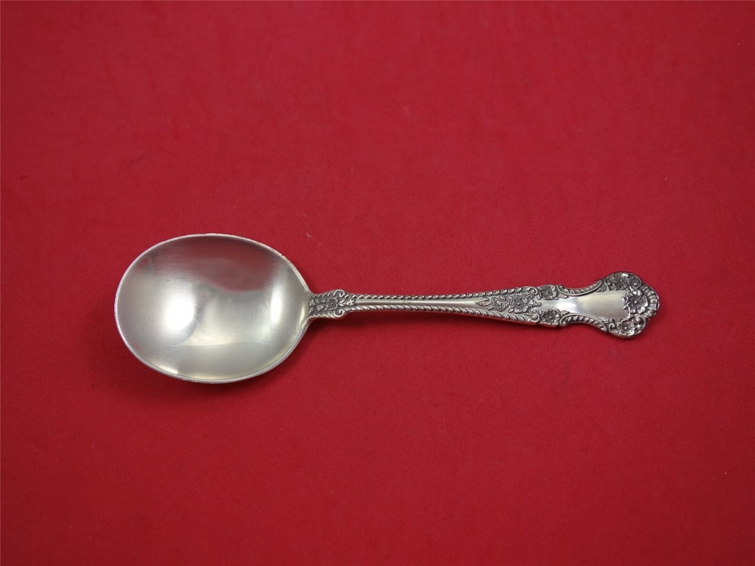 Gorham Cambridge Sterling Silver Cream Soup Spoon 5 3/4 Inches: Gorham Cambridge Sterling Silver Cream Soup Spoon 5 3/4 Inches This exquisite cream soup spoon is part of the Cambridge pattern by Gorham, crafted from high-quality sterling silver. Measuring 5 3/4 in