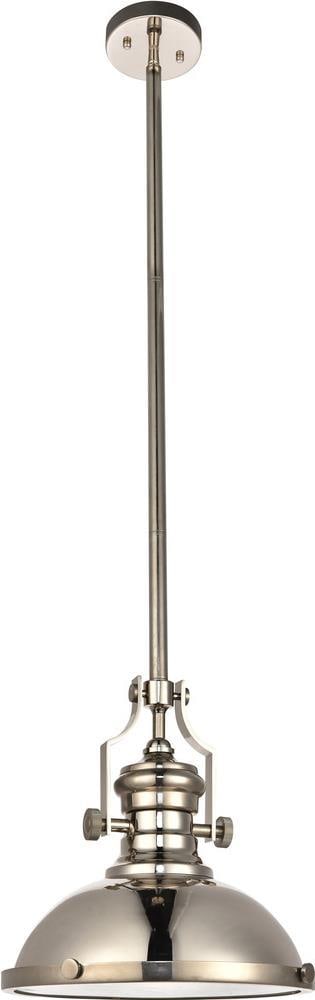 Eamon Collection Polished Nickel Pendant Light UL-Listed 13.30H: Eamon Collection Polished Nickel Pendant Light UL-Listed 13.30H Illuminate your space with the Eamon Collection Nickel Pendant Light, a stunning addition that blends functionality with style. This tra
