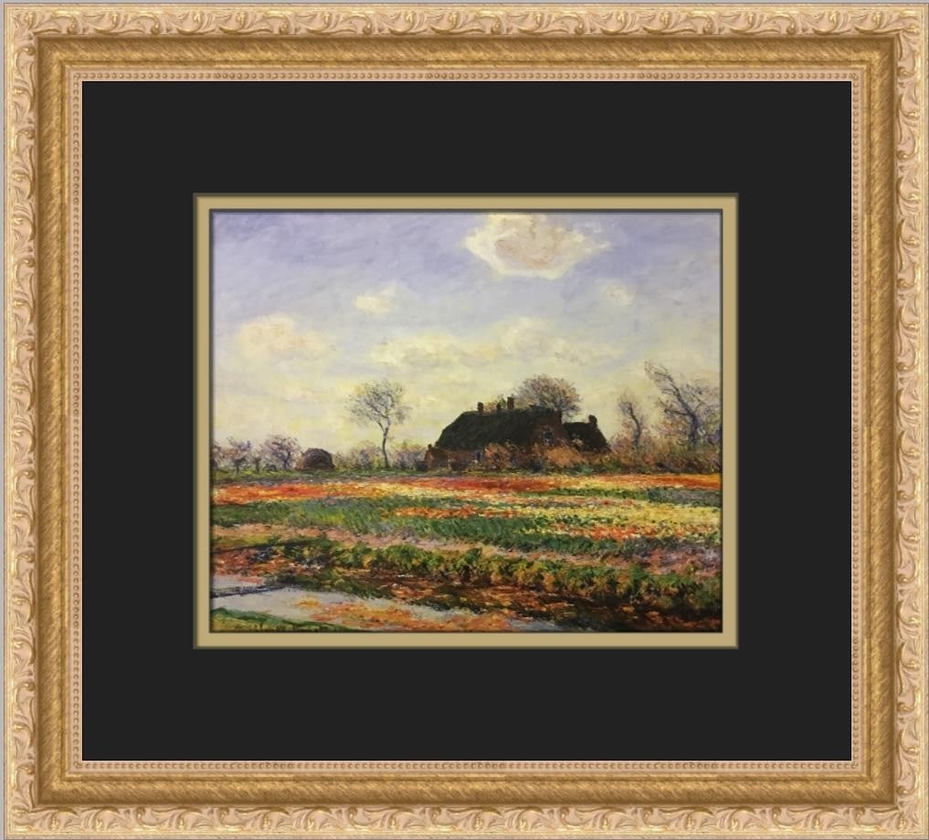 Claude Monet Tulip Fields Custom Framed Art Print 14x12: Claude Monet Tulip Fields Custom Framed Art Print 14x12 Celebrate the beauty of Claude Monet's artistry with this stunning custom framed print of "Tulip Fields at Sassenheim." This medium-sized print