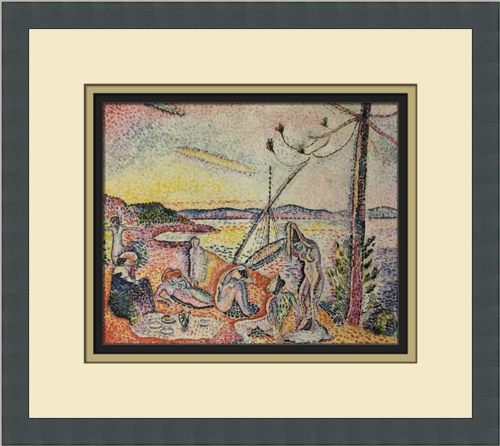 Henri Matisse Luxe calme et volupte Custom Framed Offset Lithograph Art Print: Henri Matisse Luxe calme et volupte Custom Framed Offset Lithograph Art Print This beautifully custom framed print features Henri Matisse's iconic work "Luxe, calme et volupte." The piece showcases a
