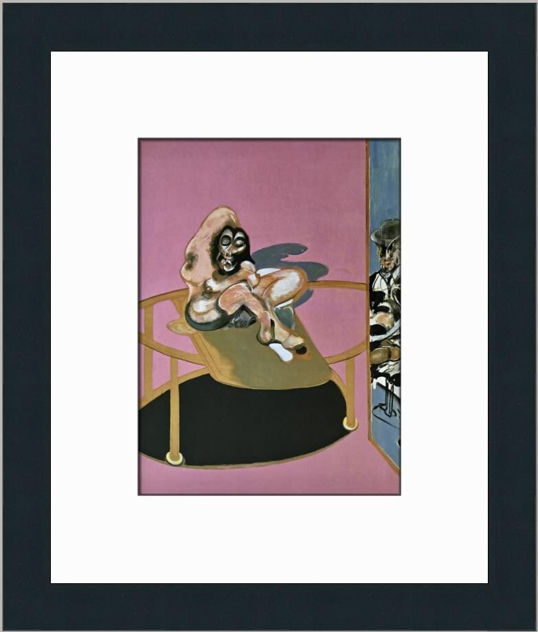 Francis Bacon Nude Figure in a Mirror Custom Framed Print 14x12 Surrealism: Francis Bacon Nude Figure in a Mirror Custom Framed Print 14x12 Surrealism This stunning custom framed print titled 'Nude Figure in a Mirror' by Francis Bacon captures the essence of surrealism in a c