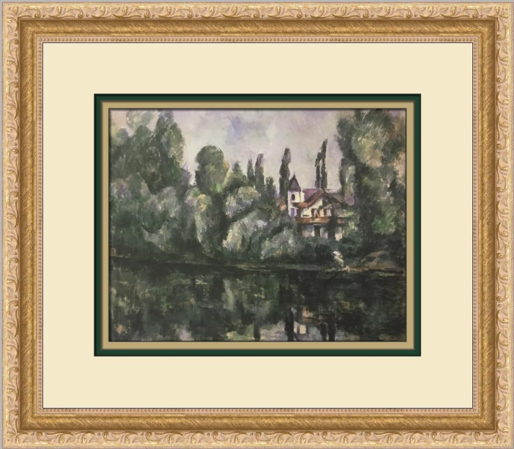 Paul Cezanne Villa on the Marne River Custom Framed Print Impressionism: Paul Cezanne Villa on the Marne River Custom Framed Print Impressionism Experience the beauty of Impressionism with this custom framed print of Paul Cezanne's 'Villa on the Bank of the Marne River.' T