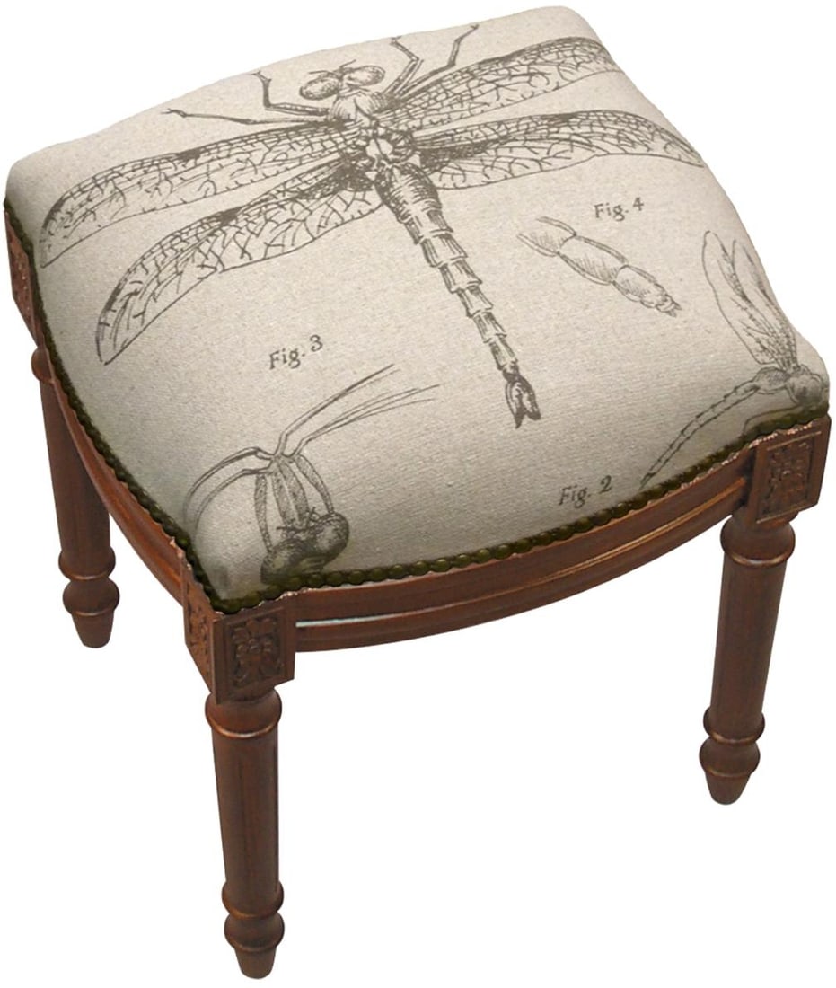 Elegant English Traditional Vanity Stool with Brass Nailheads: Elegant English Traditional Vanity Stool with Brass Nailheads Elevate your decor with this Classic Vanity Stool, a perfect blend of traditional elegance and modern comfort. This stool features a stunn
