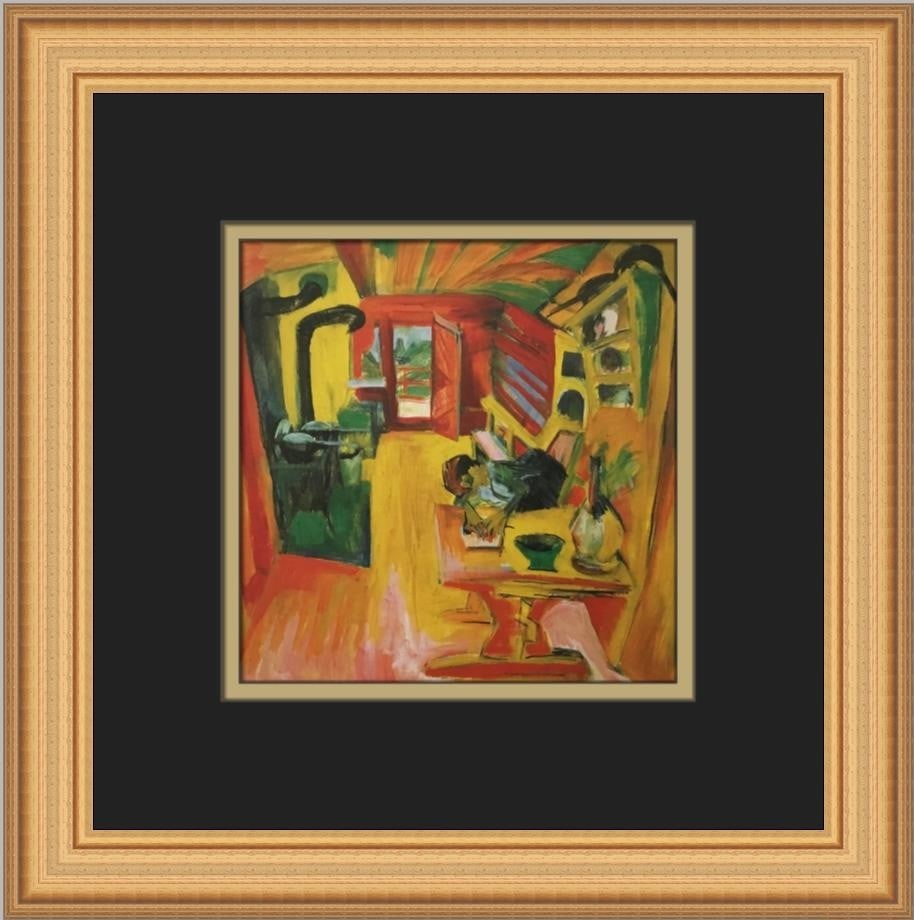 Ernst Ludwig Kirchner Alpine Kitchen Custom Framed Print 12x12 Expressionism Art: Ernst Ludwig Kirchner Alpine Kitchen Custom Framed Print 12x12 Expressionism Art This stunning custom framed print features the artwork "Alpine Kitchen" by renowned artist Ernst Ludwig Kirchner. Measu