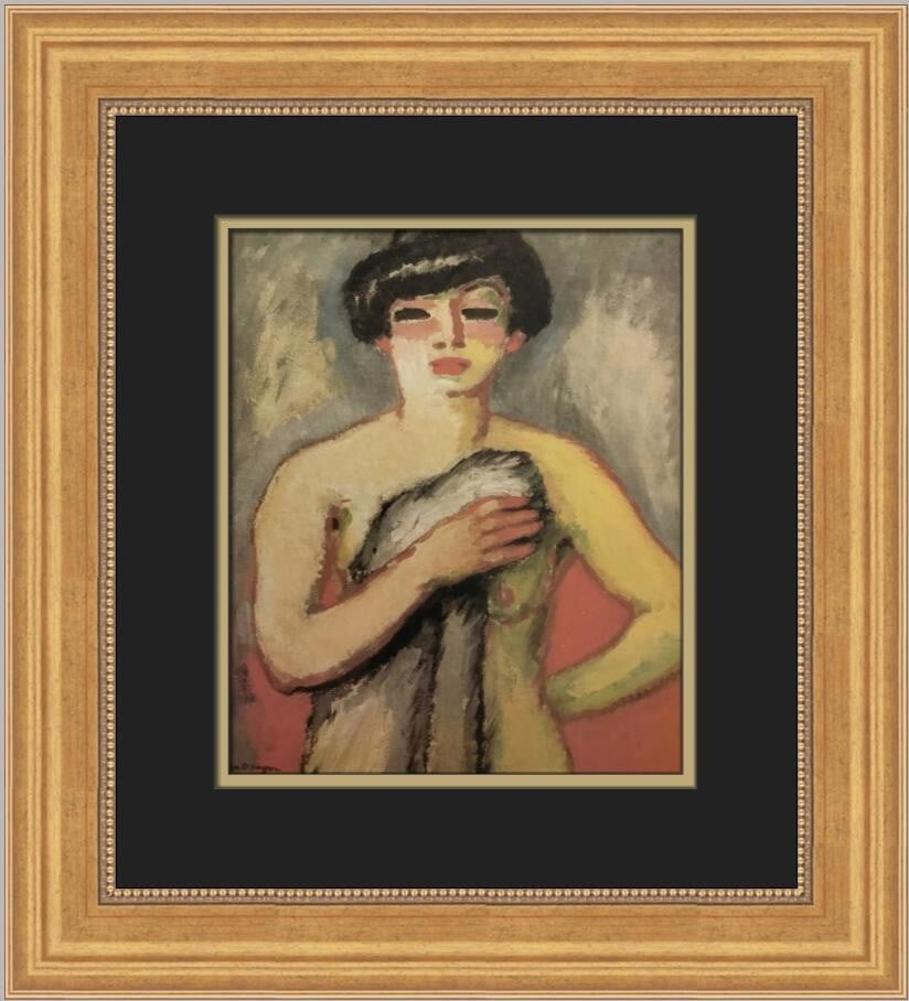 Kees van Dongen Beautiful Fernande Custom Framed Nudes Print 1996: Kees van Dongen Beautiful Fernande Custom Framed Nudes Print 1996 This beautiful custom framed print titled "Beautiful Fernande" by artist Kees van Dongen showcases the elegance of Impressionism Reali