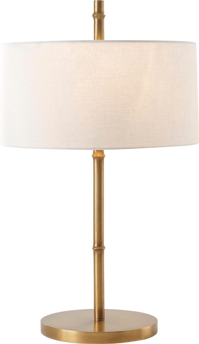 Theodore Alexander Brass Kesden Table Lamp Yellow Finish 31.5H: Theodore Alexander Brass Kesden Table Lamp Yellow Finish 31.5H Illuminate your modern space with the Elegant Brass Kesden Table Lamp. This stunning lamp features a chic yellow finish and is crafted fr