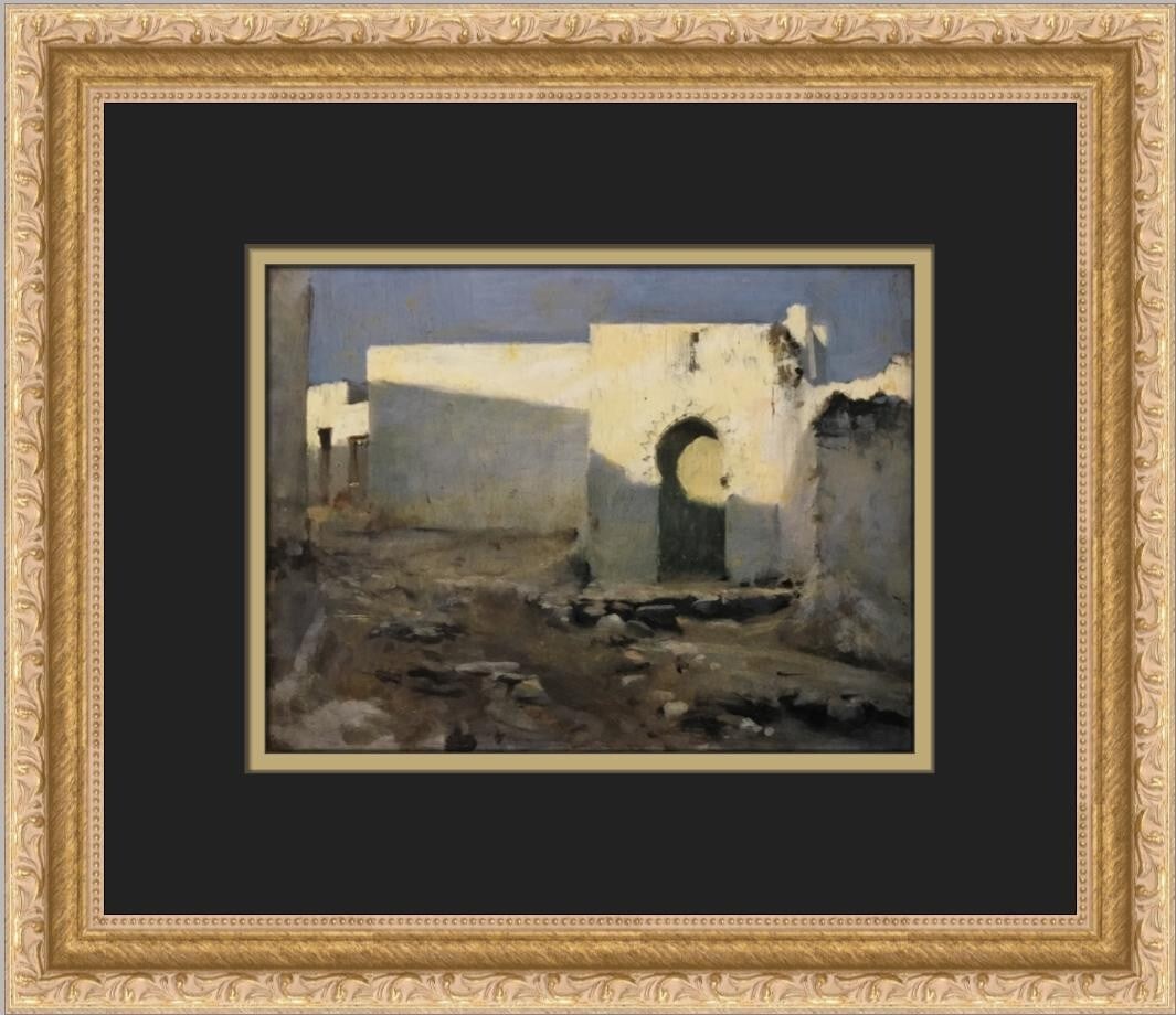 John Singer Sargent Moorish Buildings Custom Framed Art Print: John Singer Sargent Moorish Buildings Custom Framed Art Print Enhance your art collection with this stunning custom framed print titled "Moorish Buildings in Sunlight" by renowned artist John Singer S