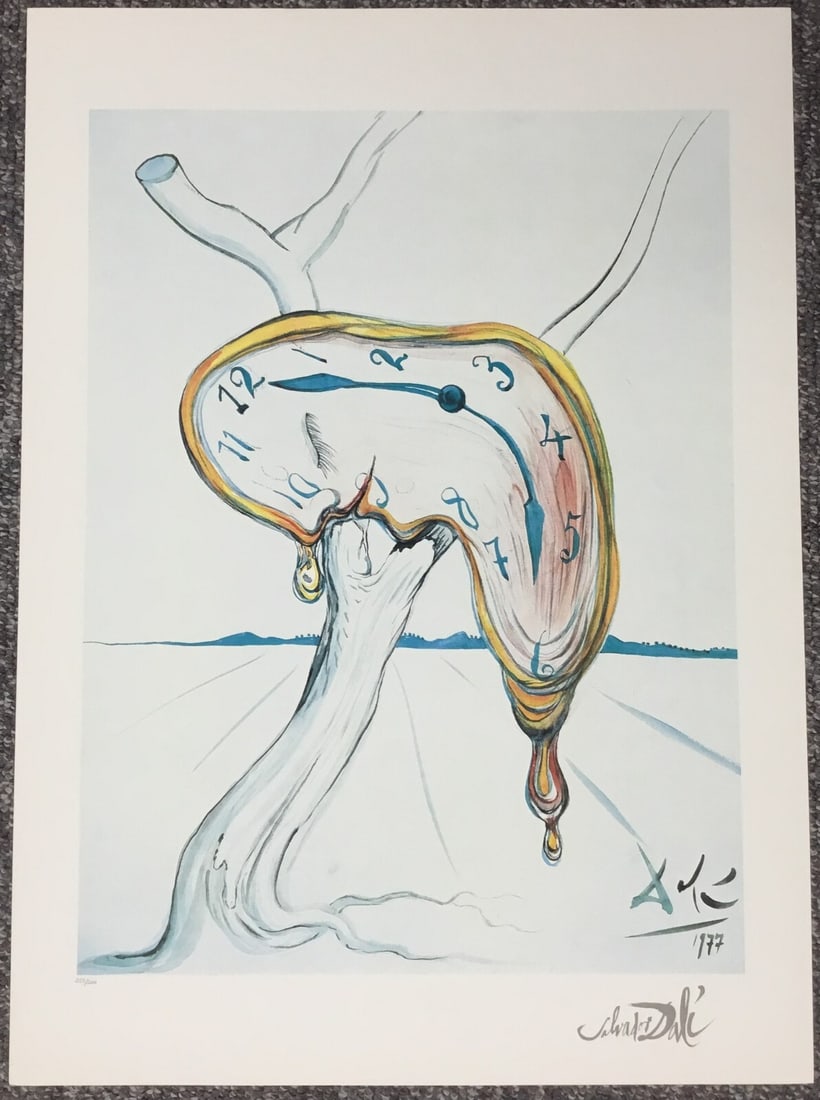 Salvador Dali Tearful Soft Watch Limited Edition Lithograph Signed 1989: Salvador Dali Tearful Soft Watch Limited Edition Lithograph Signed 1989 Experience the surreal artistry of Salvador Dali with the 'Tearful Soft Watch,' a captivating offset lithograph from 1989. This