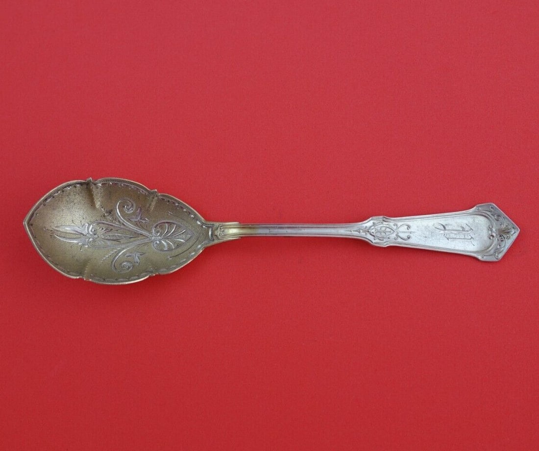Wood and Hughes Humboldt Sterling Silver Sugar Spoon 6 3/4" Monogrammed: Wood and Hughes Humboldt Sterling Silver Sugar Spoon 6 3/4" Monogrammed This exquisite sugar spoon, part of the Humboldt pattern by Wood and Hughes, is crafted from sterling silver (.925) and measures