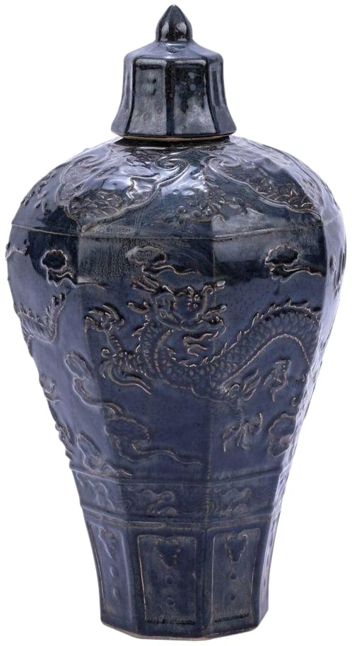 Chinese Style Handcrafted Porcelain Dragon Motif Plum Vase 21H: Chinese Style Handcrafted Porcelain Dragon Motif Plum Vase 21H This exquisite handcrafted plum vase features a striking dragon motif, showcasing intricate carvings that reflect traditional Chinese art