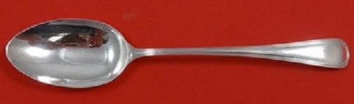 Birks Saxon Sterling Silver Serving Spoon 8 3/4 Inch: Birks Saxon Sterling Silver Serving Spoon 8 3/4 Inch This exquisite serving spoon features the elegant Saxon pattern by Birks, crafted from high-quality sterling silver. Measuring 8 3/4 inches, it is