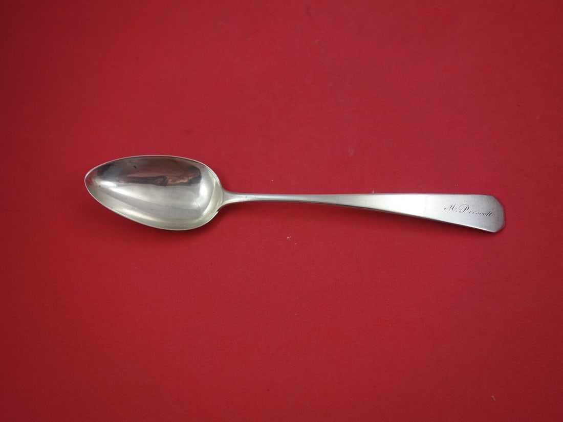 Coin Silver Dinner Spoon by Albert Coles R&H Farnam 1800-1807: Coin Silver Dinner Spoon by Albert Coles R&H Farnam 1800-1807 This exquisite coin silver dinner spoon, crafted by various makers including Albert Coles and R&H Farnam, dates back to 1800-1807. Measuri