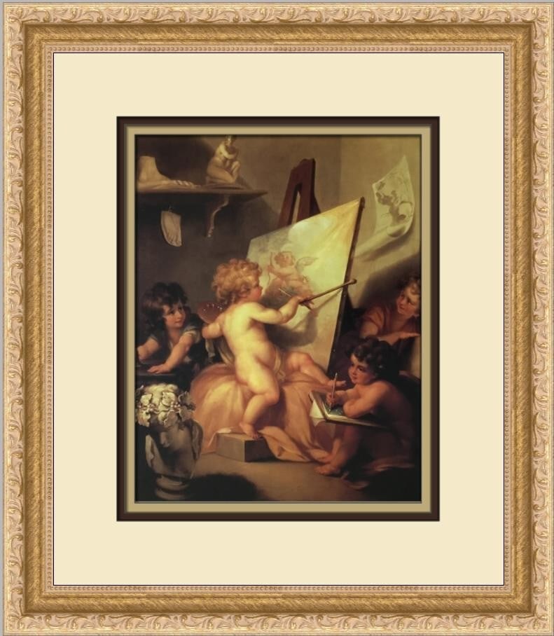 Angelica Kauffmann Allegory of Painting Custom Framed Print 15 x 13 Ornate Frame: Angelica Kauffmann Allegory of Painting Custom Framed Print 15 x 13 Ornate Frame This stunning custom framed print features Angelica Kauffmann's artwork titled "Allegory of Painting". Created in 1998,
