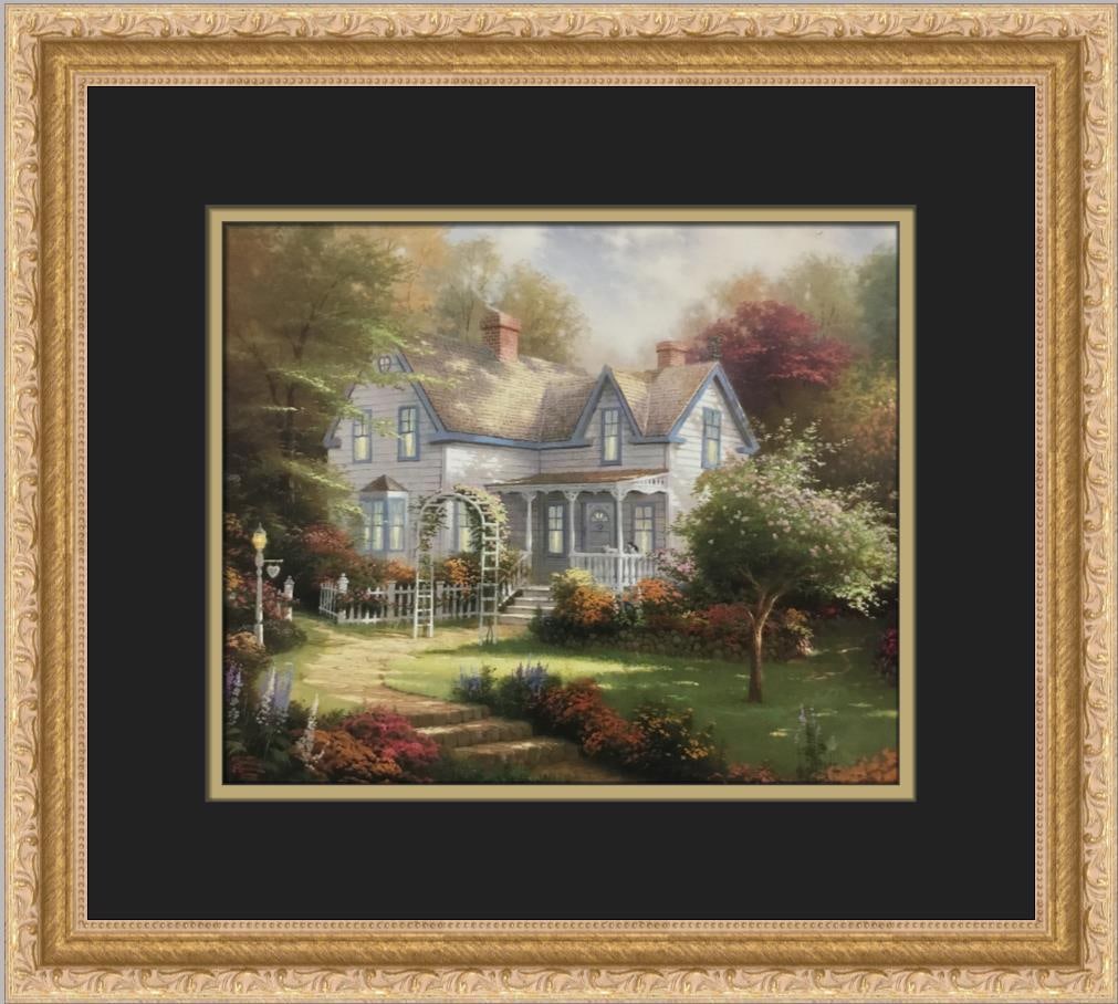 Thomas Kinkade Home Is Where the Heart Is II Custom Framed Print 14 x 16: Thomas Kinkade Home Is Where the Heart Is II Custom Framed Print 14 x 16 This stunning custom framed print titled "Home Is Where the Heart Is II" by renowned artist Thomas Kinkade encapsulates the war