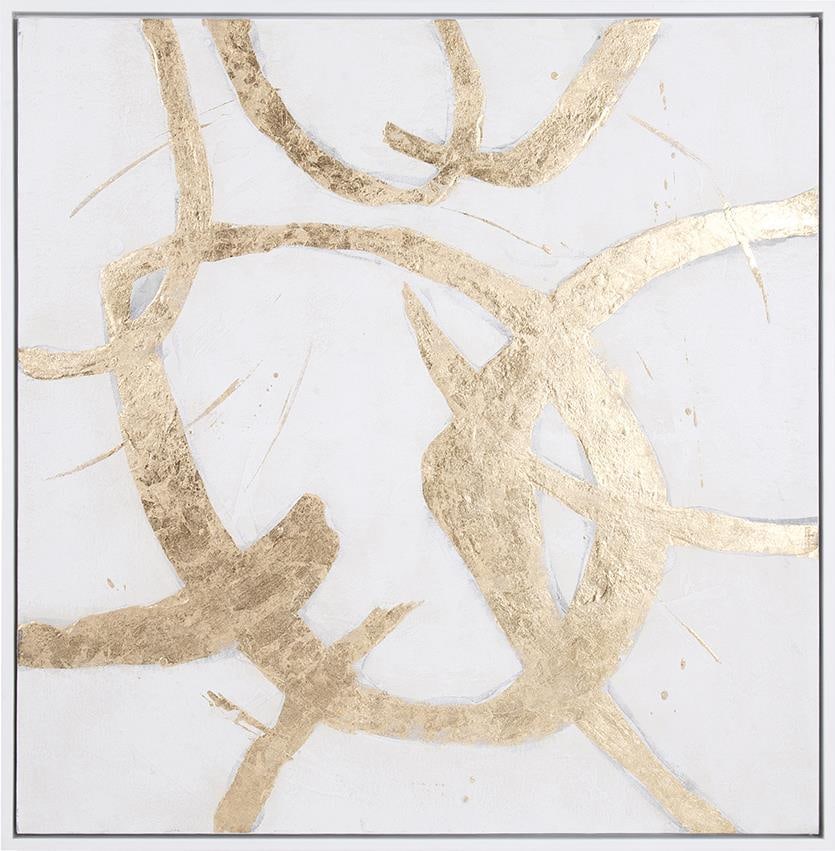 Howard Elliott Ballare Abstract Canvas Gold Leaf 42x42 Square Art: Howard Elliott Ballare Abstract Canvas Gold Leaf 42x42 Square Art Introducing the Elegant Ballare Abstract Canvas, a stunning piece that captures the essence of modern artistry. This hand-finished, ha