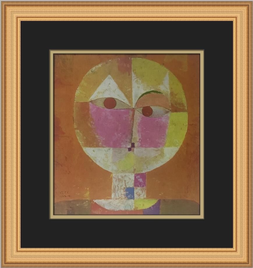 Paul Klee Senecio Custom Framed Abstract Print 15x15: Paul Klee Senecio Custom Framed Abstract Print 15x15 This custom framed print of "Senecio" by Paul Klee is a stunning piece of abstract impressionism, measuring 15 in x 15 in. The artwork, produced in