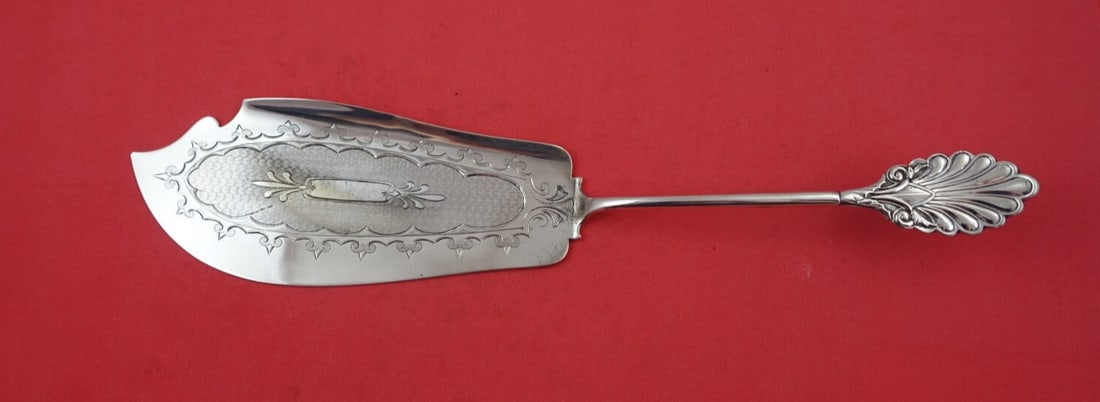 Grecian Gorham Sterling Silver Fish Server 11 7/8 Inch Brite-Cut Blade: Grecian Gorham Sterling Silver Fish Server 11 7/8 Inch Brite-Cut Blade This exquisite fish server is crafted by Gorham in the classic Grecian pattern, featuring a beautifully designed brite-cut blade