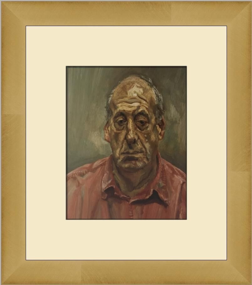 Lucian Freud Francis Wyndham Custom Framed Art Print 14 x 12: Lucian Freud Francis Wyndham Custom Framed Art Print 14 x 12 This stunning custom framed print features the work of renowned artist Lucian Freud, titled "Francis Wyndham." Created in 2003, this medium
