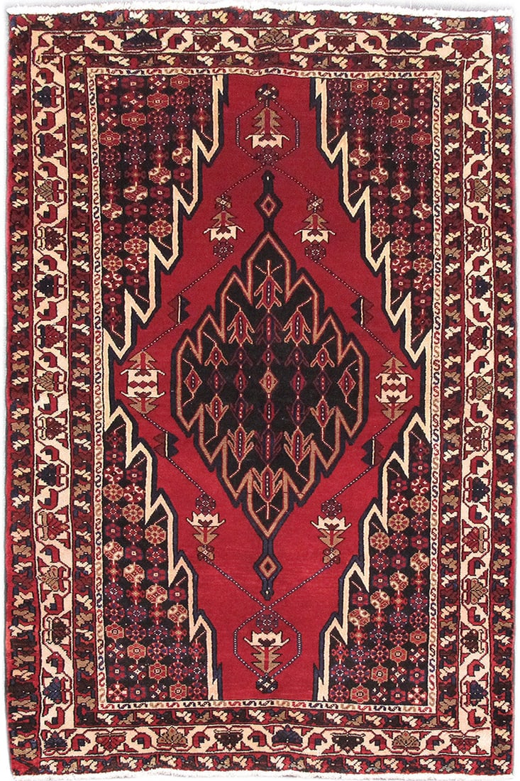 4.5 x 6.9 Handcrafted Persian Mazlaghan Area Rug in Rich Colors: 4.5 x 6.9 Handcrafted Persian Mazlaghan Area Rug in Rich Colors Free continental US Shipping Introducing the Persian Mazlaghan Rug, a stunning handwoven masterpiece that showcases traditional Persian