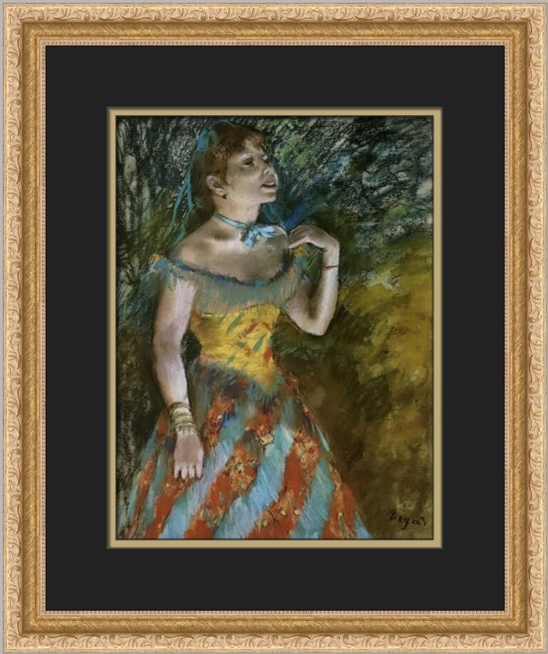 Edgar Degas The Singer in Green Custom Framed Print 17 x 15 Impressionism Art: Edgar Degas The Singer in Green Custom Framed Print 17 x 15 Impressionism Art This exquisite custom framed print titled "The Singer in Green" by renowned artist Edgar Degas showcases the beauty of Imp