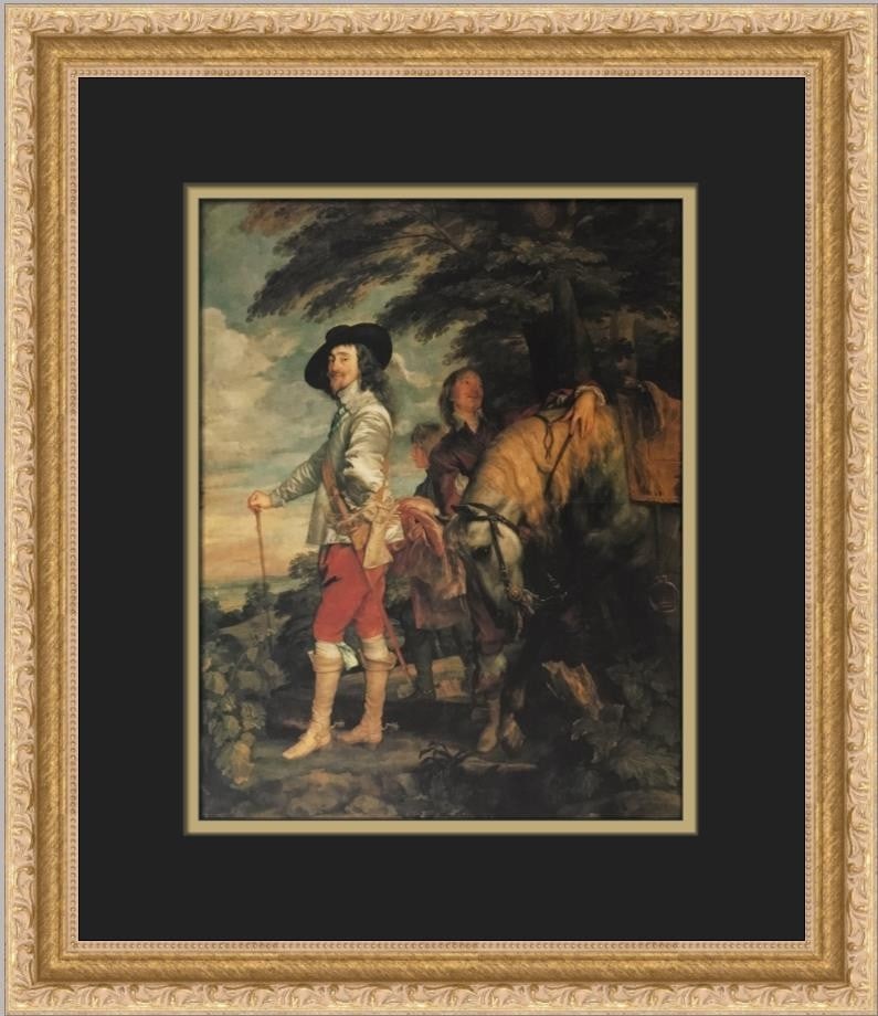 Anthony Van Dyck Portrait Of Charles 1st Custom Framed Art Print 1994: Anthony Van Dyck Portrait Of Charles 1st Custom Framed Art Print 1994 This striking custom framed print features the renowned work of artist Anthony Van Dyck, depicting 'Portrait Of Charles 1st Huntin
