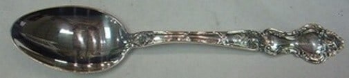 Sterling Silver Teaspoon Meadow Rose Pattern by Wallace 5 7/8 Inch: Sterling Silver Teaspoon Meadow Rose Pattern by Wallace 5 7/8 Inch This vintage teaspoon features the elegant Meadow Rose pattern by Wallace, crafted from high-quality sterling silver. Measuring 5 3/4