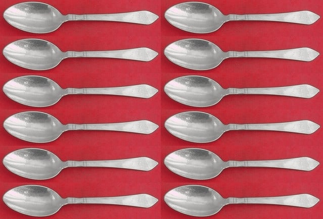 Georg Jensen Continental Sterling Silver Dinner Spoon Set of 12 7 5/8": Georg Jensen Continental Sterling Silver Dinner Spoon Set of 12 7 5/8" Experience the elegance of the Continental pattern by Georg Jensen with this exquisite set of 12 sterling silver dinner spoons. E