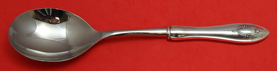 Lunt Mount Vernon Sterling Silver Casserole Spoon Custom Made 11 1/4 Inch: Lunt Mount Vernon Sterling Silver Casserole Spoon Custom Made 11 1/4 Inch Introducing the exquisite Mount Vernon Casserole Spoon, crafted from sterling silver by Lunt. This custom-made serving spoon f