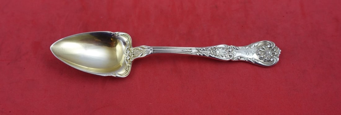 Gorham King George Sterling Silver Grapefruit Spoon 5 3/4" Monogrammed: Gorham King George Sterling Silver Grapefruit Spoon 5 3/4" Monogrammed This exquisite grapefruit spoon features the elegant King George pattern by Gorham. Crafted from sterling silver, this piece is g