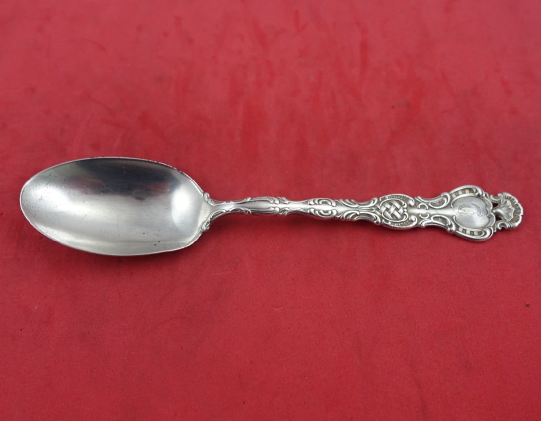 Durgin Regent Sterling Silver Teaspoon 6 Inch Heirloom Flatware: Durgin Regent Sterling Silver Teaspoon 6 Inch Heirloom Flatware This exquisite teaspoon is part of the Regent pattern by Durgin, crafted from high-quality sterling silver (.925). Measuring 6 inches in