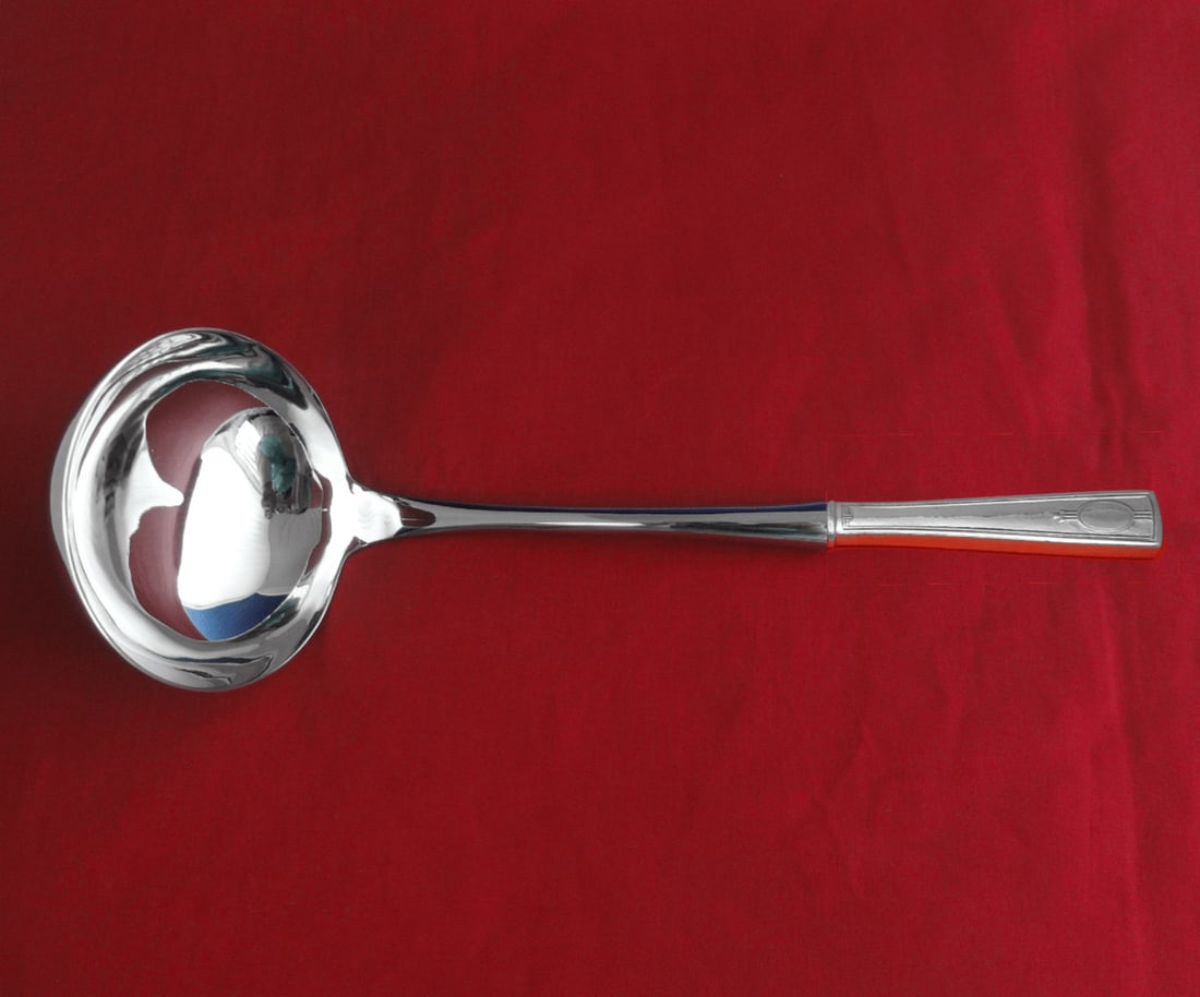 Wallace Carthage Sterling Silver Custom Soup Ladle 10 1/2 Inches: Wallace Carthage Sterling Silver Custom Soup Ladle 10 1/2 Inches This exquisite soup ladle from Wallace features the elegant Carthage pattern, crafted in sterling silver with a custom-made hollow hand