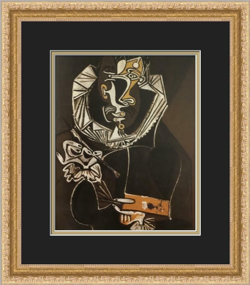 Pablo Picasso Portrait of a Painter Custom Framed Offset Lithograph Art Print: Pablo Picasso Portrait of a Painter Custom Framed Offset Lithograph Art Print This stunning print titled 'Portrait of a Painter (after El Greco)' by Pablo Picasso is a beautiful representation of Abst