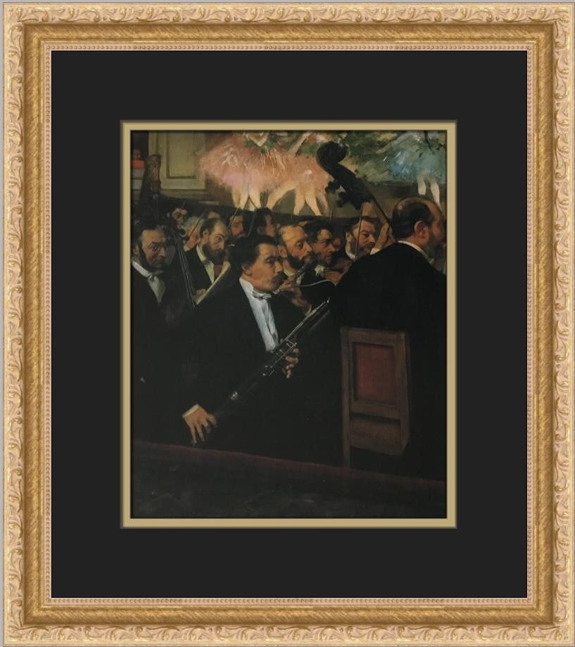 Edgar Degas The Orchestra of the Opera Custom Framed Print 15x14: Edgar Degas The Orchestra of the Opera Custom Framed Print 15x14 This exquisite custom framed print features Edgar Degas's renowned work, "The Orchestra of the Opera." Measuring 15 in. x 14 in., this