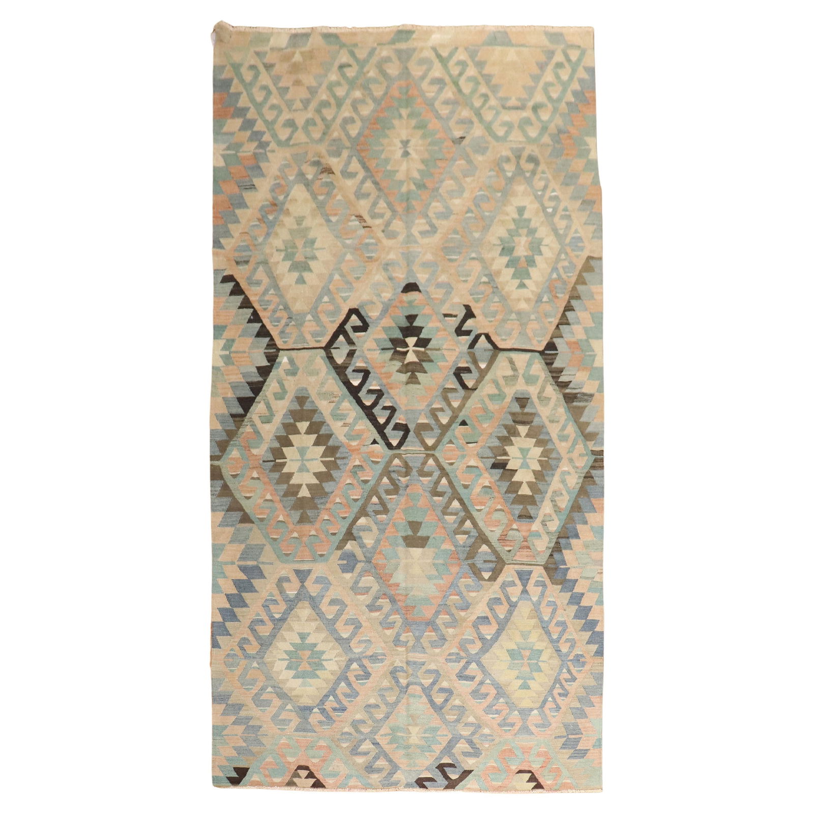 Mid-20th Century Rustic Turkish Kilim Wool Rug 66 x 124 (1 of 8)