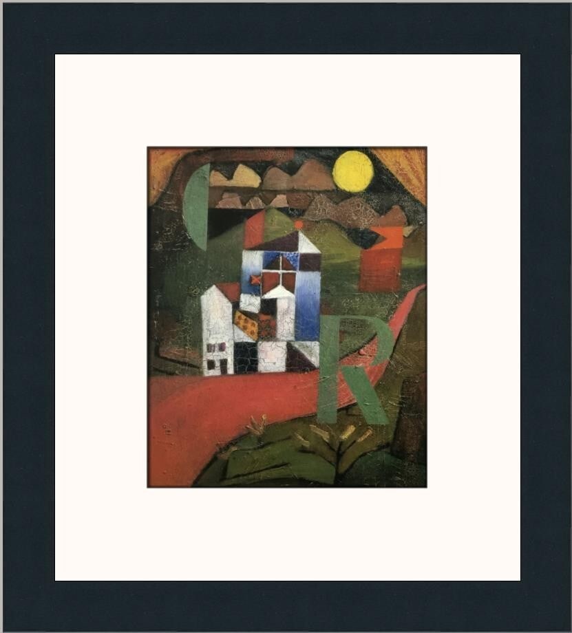 Paul Klee Villa R Custom Framed Print Expressionism Art 2003: Paul Klee Villa R Custom Framed Print Expressionism Art 2003 This exquisite custom framed print showcases Paul Klee's captivating artwork titled "Villa R". Measuring 13 in x 12 in, this piece features