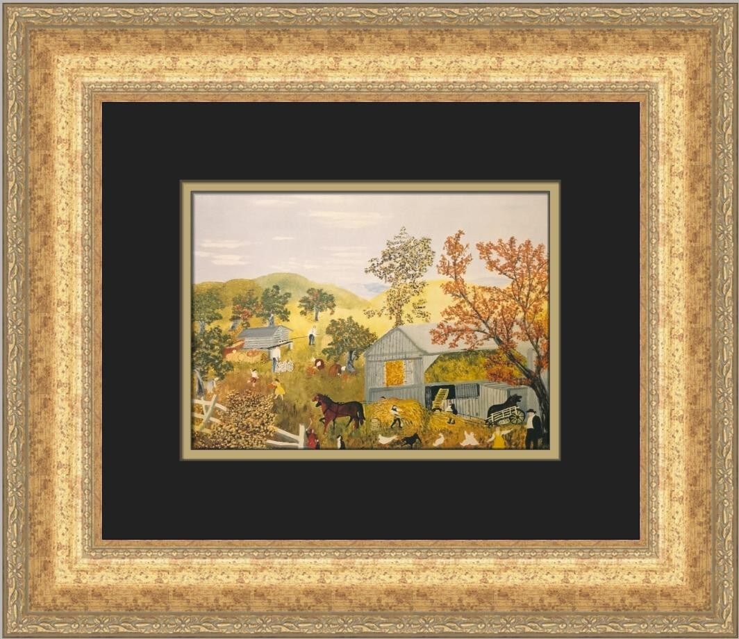 Grandma Moses For This is the Fall of the Year Framed Print 15x17 Americana Art: Grandma Moses For This is the Fall of the Year Framed Print 15x17 Americana Art This exquisite custom framed print titled 'For This is the Fall of the Year' by Grandma Moses captures the essence of Am