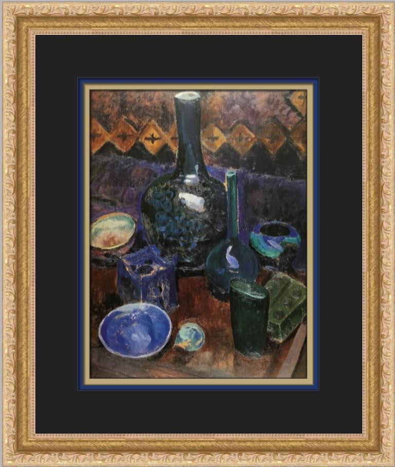 Robert Delaunay Still Life Vases Custom Framed Lithograph Art Print: Robert Delaunay Still Life Vases Custom Framed Lithograph Art Print This exquisite custom framed print by Robert Delaunay features the captivating theme of still life with vases and objects, created u